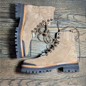 Marc Fisher Shearling Tan‎ Combat Boots